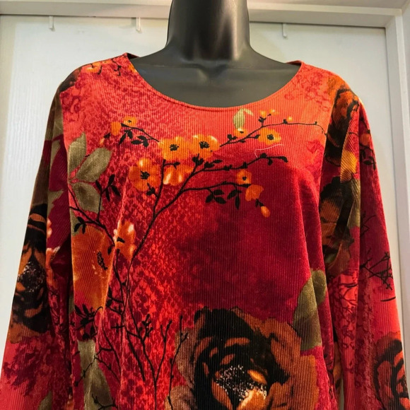 Chico’s Design Long Sleeve Velvet Multicolored Top - Picture 2 of 6